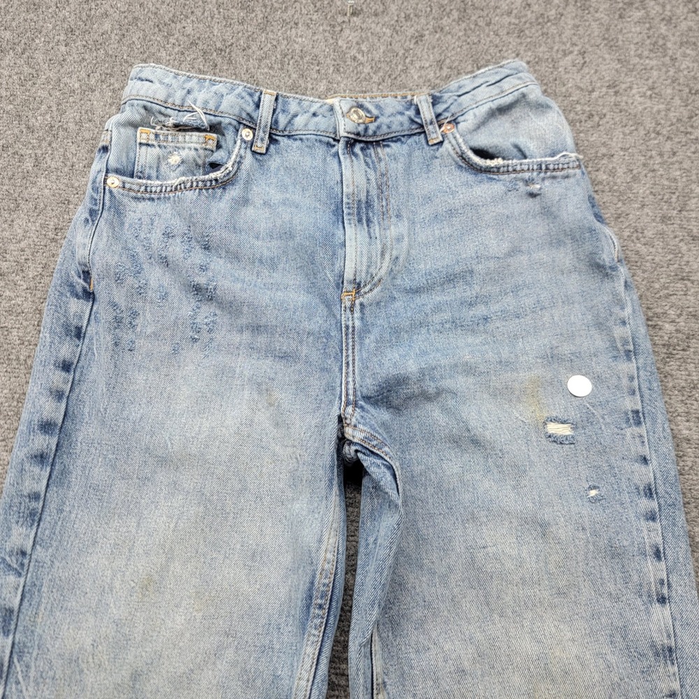 Free People We The Free Distressed Light Wash Straight Leg Jeans Size 29 Cotton